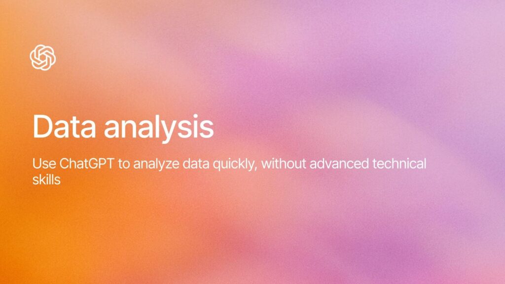 ChatGPT 엑셀 분석 자료에 쓰인 OpenAI 아카데미 Data analysis 대표 이미지