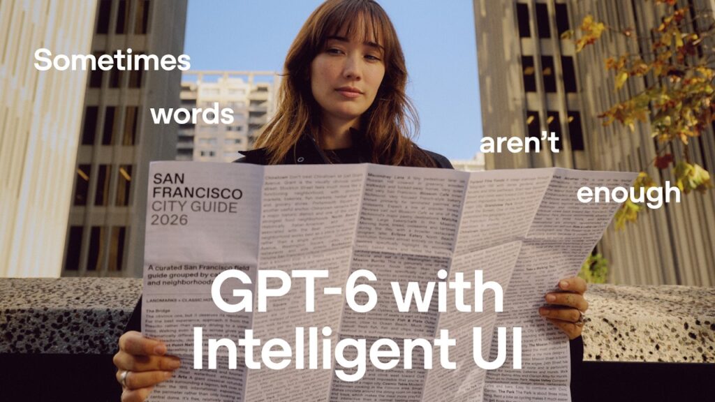 GPT-6 Intelligent UI 공식 소개 화면, OpenAI ChatGPT 발표 영상 썸네일
