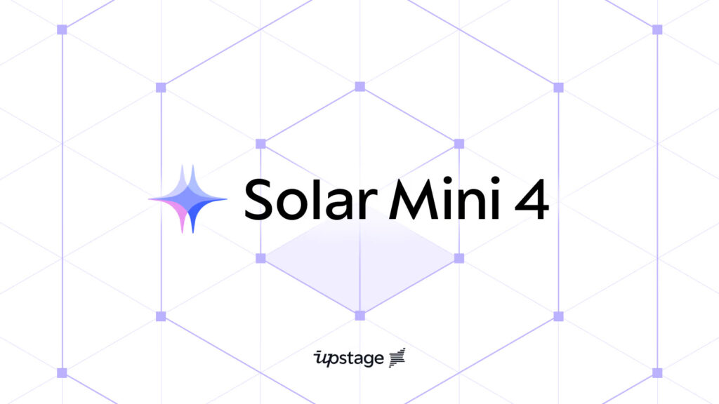 솔라 미니 4 API 요금 안내와 함께 쓰인 업스테이지 Solar Mini 4 공식 대표 이미지